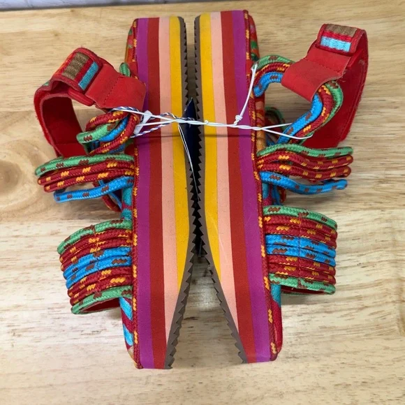 FARM RIO Tropical Platform Sandal NWT Sz 8 retail $230 - Picture 3 of 14